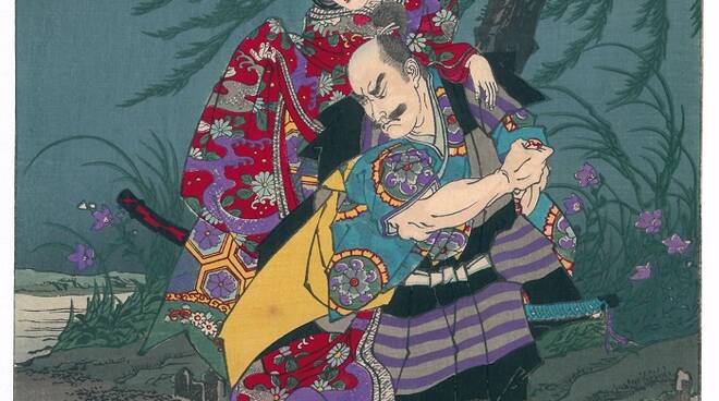 chikanobu yoshu la luna sopra Kamakura riflette la vera identità della principessa-orchessa (1)