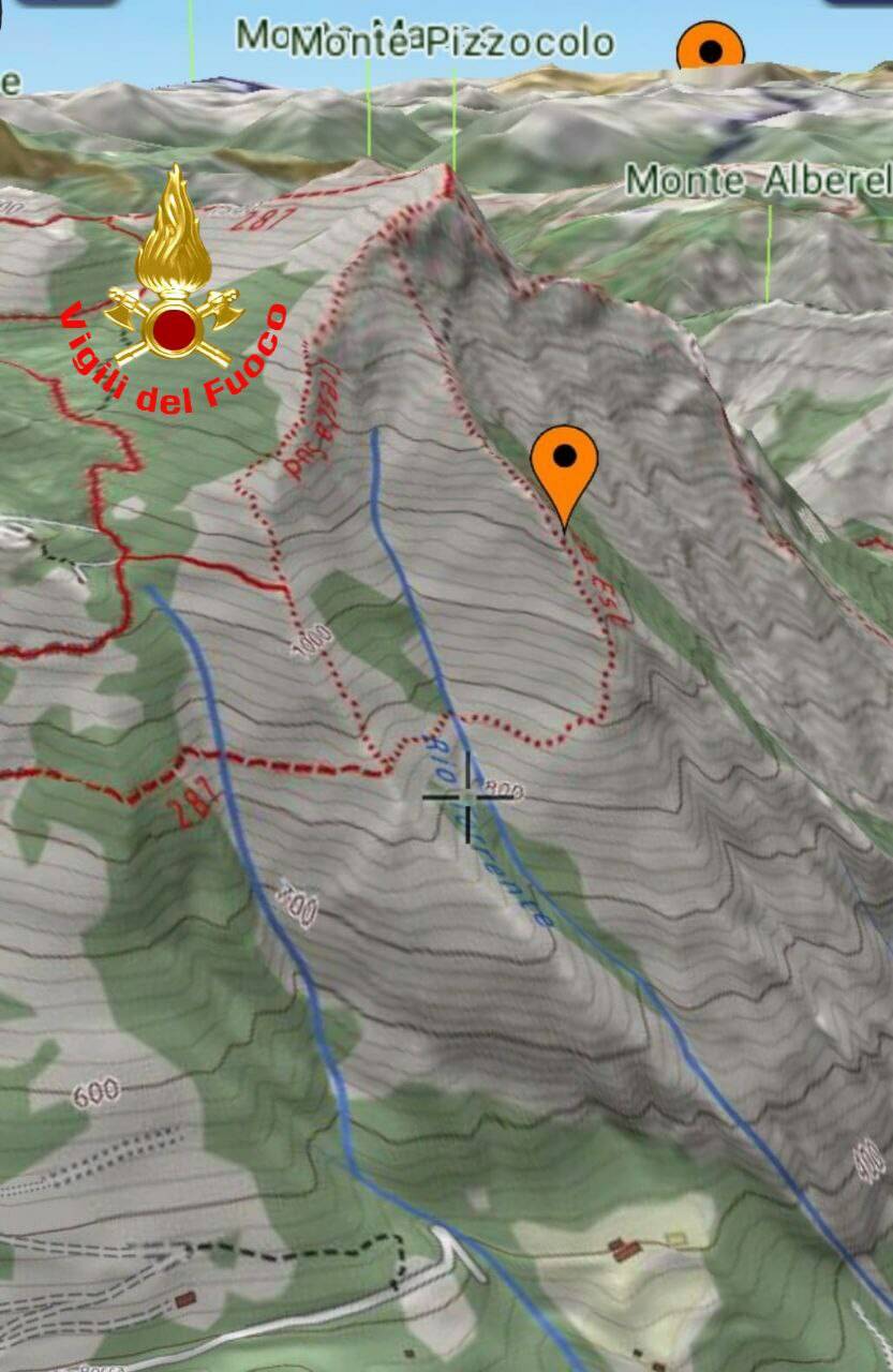 soccorso Vigili del fuoco nucleo speleo alpino fluviale monte Pizzocolo