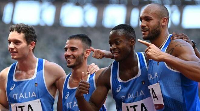 staffetta olimpica Lorenzo Patta, Marcell Jacobs, Fausto Desalu, Filippo Tortu