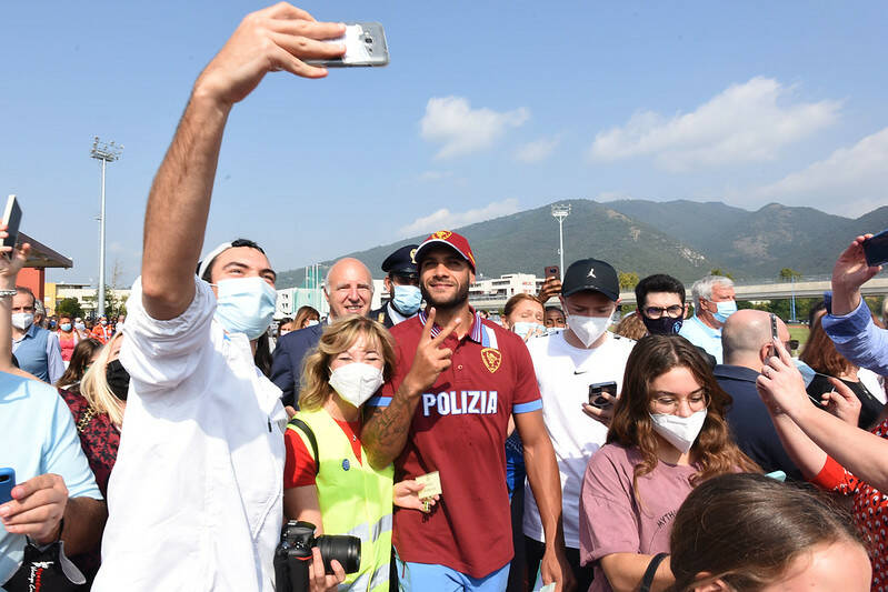 Marcell Jacobs a Sanpolino Brescia nuovo stadio