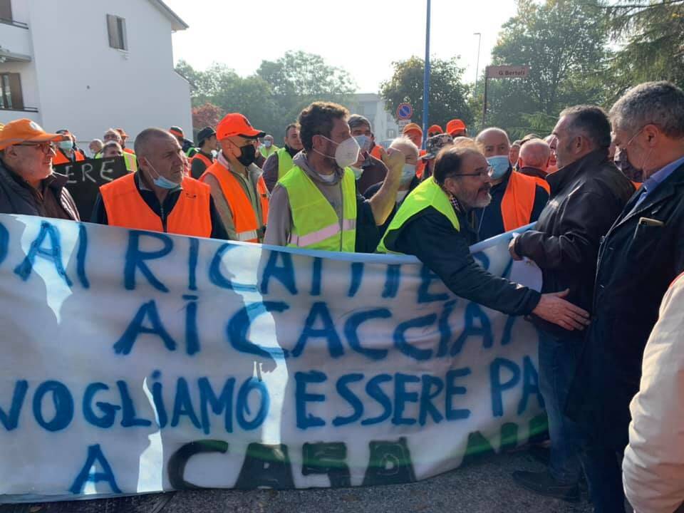 caccia cacciatori manifestazione san polo 22 ottobre 2021