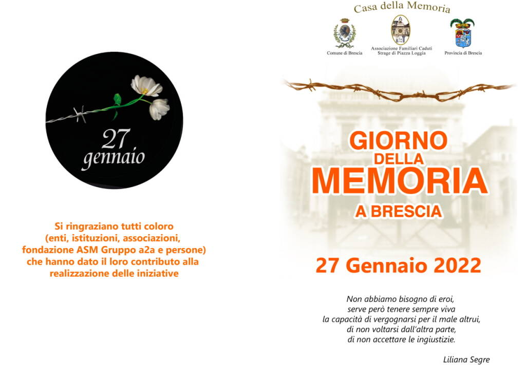 Giorno della memoria 27 gennaio 2022