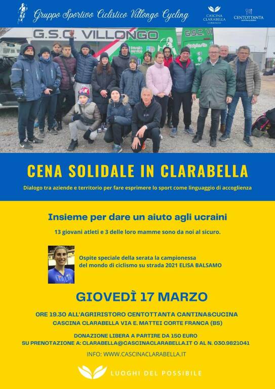 cena solidale cascina clarabella