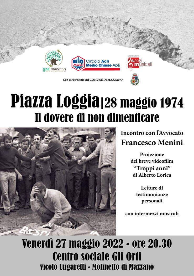 Locandina Gas Mazzano incontro strage