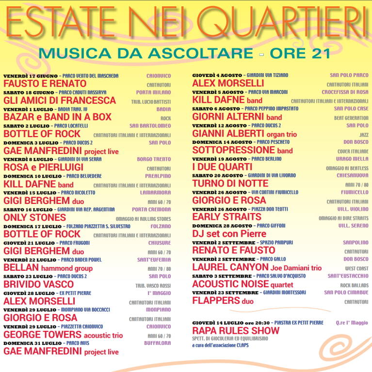 estate nei quartieri