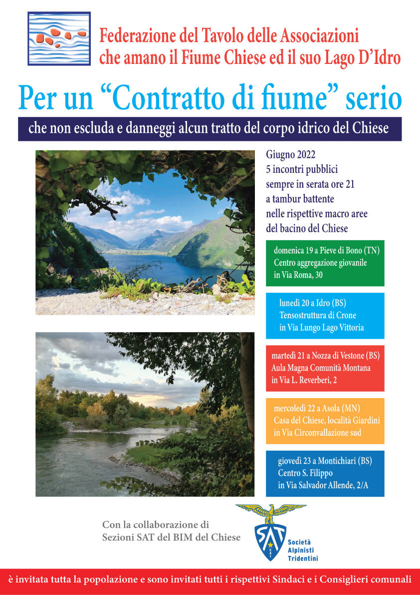 Locandina incontri contratto Fiume Chiese