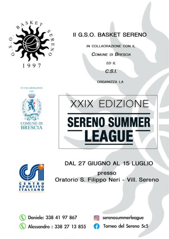 “Sereno Summer League” basket