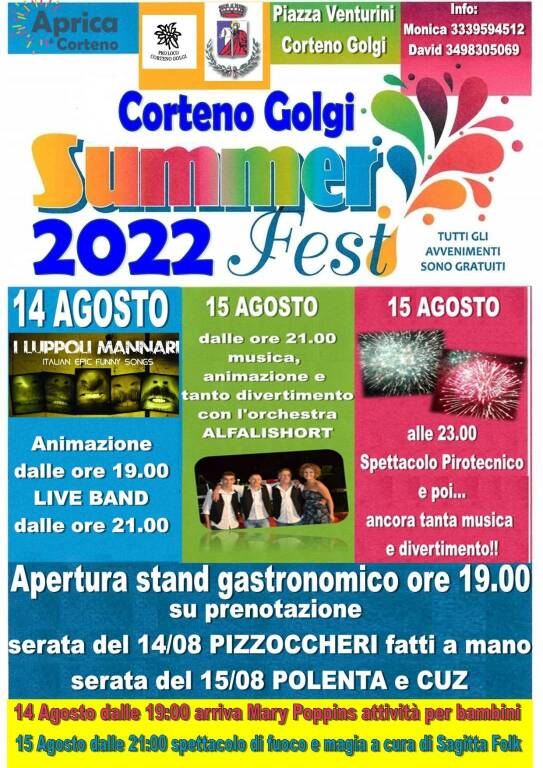 Locandina Ferragosto Corteno Golgi