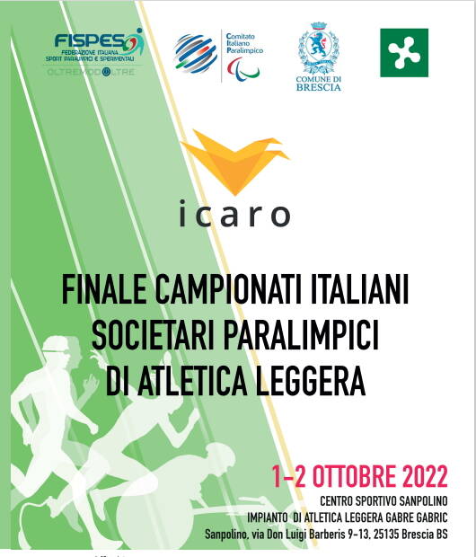 Locandina finale atletica paralimpica Icaro sport disabili