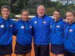 Tennis Bal Lumezzane sconfitta Serie A1. Da sinistra: Rubina De Ponti, Anastasia Piangerelli, Alberto Paris (capitano), Chiara Catini ed Eleonora Canovi
