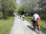 Ciclisti biciclette festa parco delle colline